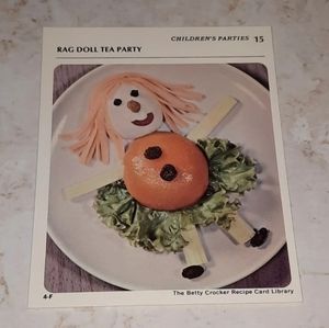The Betty Crocker Recipe Card Library REPLACEMENT CARD CHILDRENS PARTIES 1971